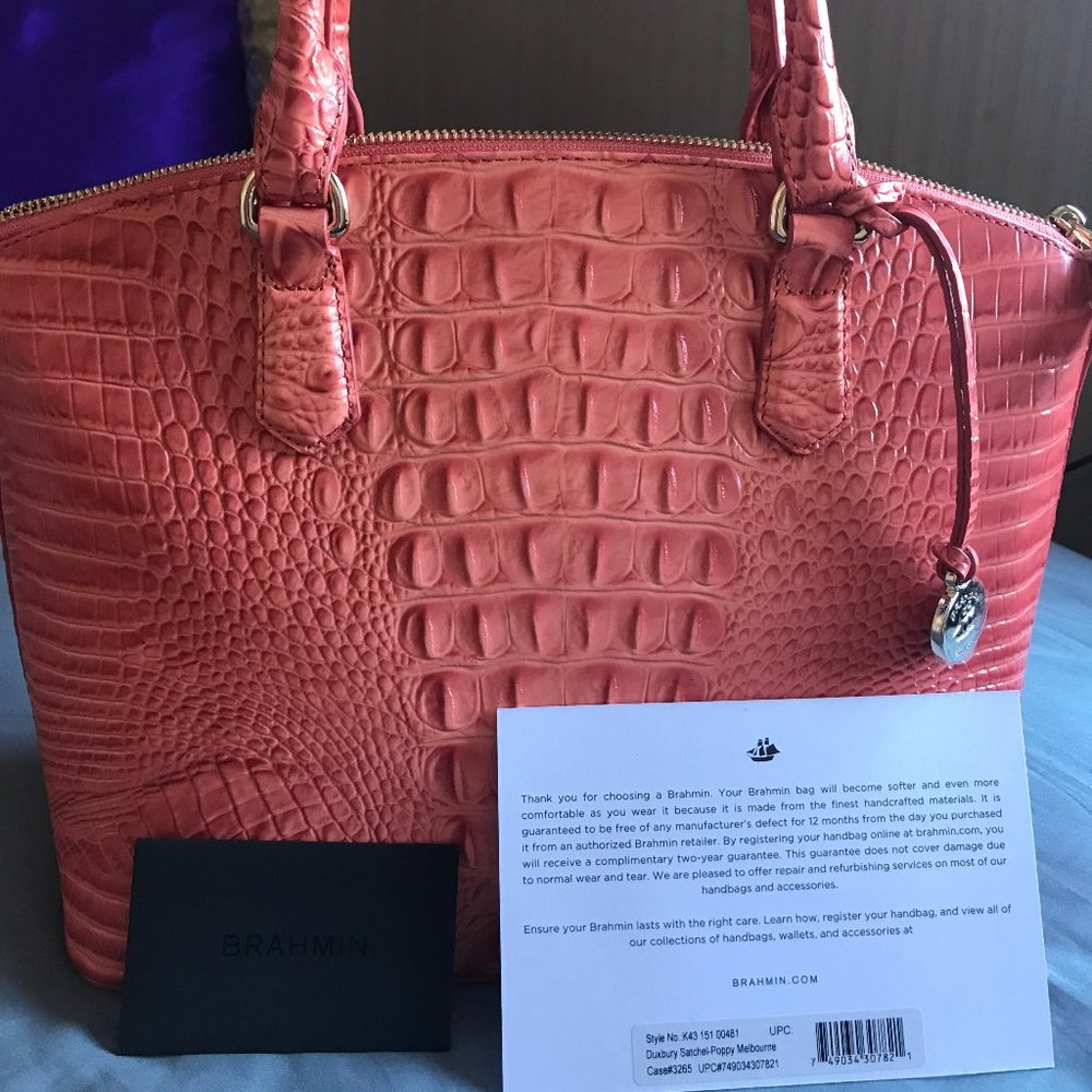 BRAHMIN Poppy (Coral) Duxbury - Leather NWT
